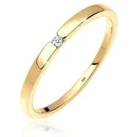 Elli DIAMONDS Verlobungsring Ehering Solitär Diamant Weiß (0.015 ct) Schmuck Geschenk 585 Gelbgold