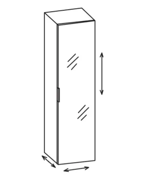Artiqua 400 Variabler Midischrank, Quarzgrau Hochglanz Touch, 400-MVT-3-45-R-172 400-MVT-3-45-R-172
