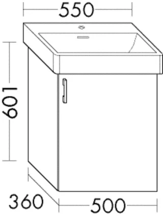 Burgbad Waschtischunterschrank System 30 Preisgruppe 4 Sana 601x500x360 Eiche Weiß, WYSZ050LF6335 WYSZ050LF6335