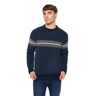 Crosshatch - "Roundall" Pullover für Herren, Jerseyware, Chenille (Marine)