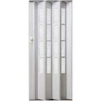 Vivaldi Falttür Schiebetür weiß gewischt Fenster Schloss H. 203 cm B. bis 86 cm cgl281 (1 Packung Karton, 1-St., 1 Set), teils vormontiert