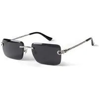 salazar.plus Sonnenbrille Premium Randlos Rechteckig Metallgestell Blau Braun Schwarz Grau Elegante randlose Metall-Sonnenbrille im modernen Rechteck-Design