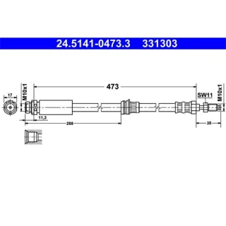 ATE Bremsschlauch vorne Ford Fiesta V Mazda 2