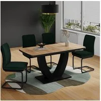 Vicco Esstisch Fenaro, Goldkraft Eiche/Schwarz/Schwarz, 120 x 80 cm ausziehbar (1-St)