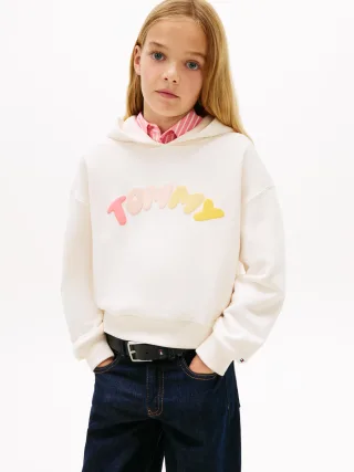 TOMMY PUFF PRINT HOODIE Ancient White - Gr. - 16
