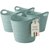 BigDean Wäschekorb Gummitrog Trog mit Tragegriffen Universal Flexibler Gartenkorb (Packung, 4 St., Gummitrog), Flexibel, Groß, Pflegeleicht, Waschbar, Robust