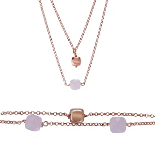 Orphelia 'Joelle' Damen 925er Sterling Silber Set: Armband + Halskette - Rosé SET-7432