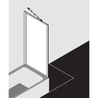 Kermi Nova 2000 Seitenwand N2TWD0901611K verkürzt, BV 87 - 90 x 160 cm, silber mattglanz