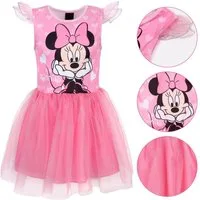 Disney Minnie Mouse Tüllkleid DISNEY Minnie Mouse Rosa Kleid mit Tüll und kurzen Ärmeln Mädchenkleid