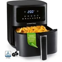 GOURMETmaxx Heißluftfritteuse Digital 4,5l 1500W schwarz mit Farbdisplay vorne, 1500 W, Heißluftzirkulation LED-Touch Pommes Steak wenig Fett 8 Programme