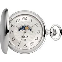 Regent Taschenuhr P730, (Set, 2-tlg., mit Kette), Quarzuhr, Herrenuhr, Mondphase, Datum, Acrylglas