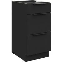 Küchen-Preisbombe Auszugsunterschrank 40 cm Küche SIENA Schwarz Vollauszug Soft-Close Küchenzeile