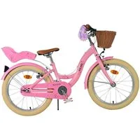 Volare Kinderfahrrad 18 Zoll Kinder Mädchen Fahrrad Mädchenfahrrad Rad Bike Blossom 51831, 1 Gang, Korb, Seitenständer, Puppensitz, Kettenschutz, Schutzbleche
