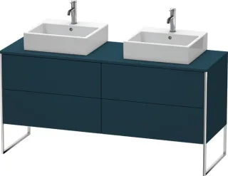 Duravit XSquare Konsolenwaschtischunterbau bodenstehend Nachtblau Seidenmatt 1600x548x778 mm - XS492 XS4927B9898
