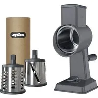 zyliss Trommelreibe Gourmet im Set, Aluminium, für ein komfortables Reiben, Schneiden, Hacken - 3 Trommeln inklusive