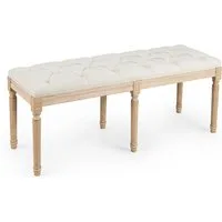 COSTWAY Polsterbank, Sitzbank gepolstert, 120cm mit Gummibaumholzbeinen