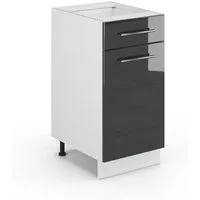 Vicco Unterschrank Fame-Line, Anthrazit Hochglanz/Weiß, 40 cm ohne Arbeitsplatte (1-St)
