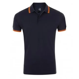 SOLS - Polo manches courtes PASADENA - Homme (Bleu marine/orange)