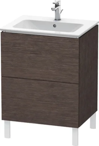 Duravit L-Cube Waschtischunterbau bodenstehend Eiche dunkel gebürstet Matt 620x481x704 mm - LC662507 LC662507272