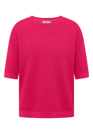 CECIL - Kurzarm Pullover mit Struktur beetroot pink - Gr. - L