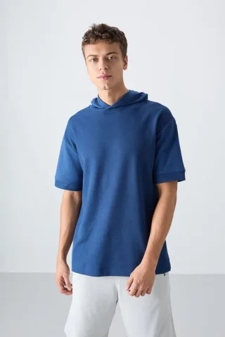 Übergroßes Kapuzen-T-Shirt mit kurzen Ärmeln