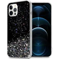 Cadorabo Handyhülle für iPhone 12 / 12 PRO Hülle Apple iPhone 12 / 12 PRO, Flexible TPU Silikon Handy Schutzhülle - Hülle - mit Glitzer