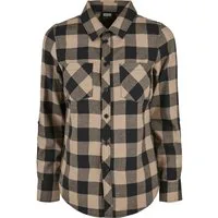 URBAN CLASSICS Kurzarmshirt Urban Classics Damen Ladies Turnup Checked Flanell Shirt (1-tlg)