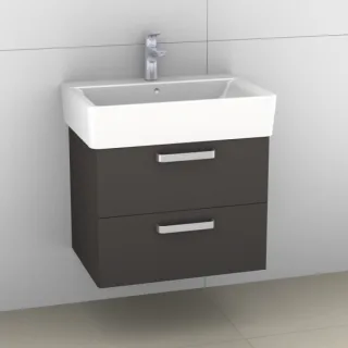 Artiqua 412 Waschtischunterschrank für Connect Cube E7729 Stahlgrau, 412-WU2L-I15-7142-88 412-WU2L-I15-7142-88