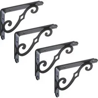 SO-TECH® Wandregalhalter Regalkonsole BLACKLINE II schwarz Tragkraft 30 kg pro Paar, Spar-Set 4-tlg., 4 Stück, 12,5 x 9 x 2,5 cm
