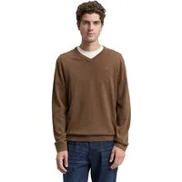 TOM TAILOR V-Ausschnitt-Pullover mit kleiner Logo-Stickerei