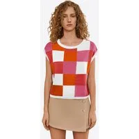 Imily Bela T-Shirt Damen Gestricktes Trend-Top (Packung, 1-tlg., 1per-Pack) Farbblockierung