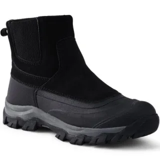 Schneestiefel SQUALL mit Reißverschluss für Herren, Herren, size: regular, Schwarz, Nylon/Leder/Gummi, by Lands' End