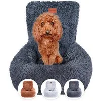 Wahre Tierliebe Hunde-Autositz Premium Hunde Autositz Fluffy - Inkl. Sicherheitsgurt, verschiedene Größen und verschiedene Farben