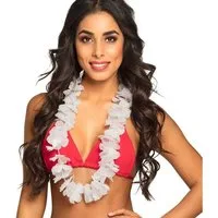 Boland Kostüm Hawaii Blumenkette 'Ohana' zum Südsee Kostüm, Wei