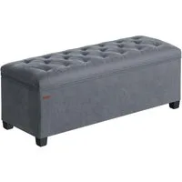 SONGMICS Sitzbank mit Stauraum, Sitzbank mit Beinen, Fußbank, Aufbewahrungsbox, bis 300 kg belastbar, 40 x 110 x 40 cm