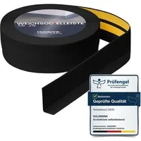 HOLZBRINK Sockelleiste PVC Weichsockelleiste selbstklebend 50x20mm Schwarz, L: 500 cm, 5m Rolle, Küchenabschlussleiste Arbeitsplatte, Fensterleiste, Fensterabdichtung