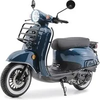 Burnout Motorroller Luna Ozeanblau, 50 ccm, 25 km/h, Euro 5, Retro-Design, LED-Licht
