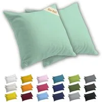 Lavea Kissenbezug 2er Set Kissenhülle Jersey, 100% Baumwolle, Kissenbezüge, (2 Stück), allergikerfreundlich - sicherer YKK-Reißverschluss - waschbar 60°C
