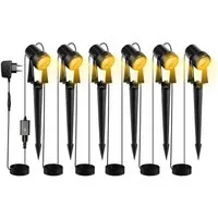 Clanmacy Gartenstrahler LED Gartenstrahler mit Erdspieß 6er Set Außenstrahler Gartenlampe IP65