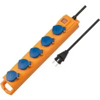 Brennenstuhl Super-Solid SL 554 DE IP54 5-fach 2m H07RN-F3G1,5 mit Schalter Steckdosenverteiler 5-fach (Klappendeckel, Schutzkontaktstecker, Kabellänge 2 m)