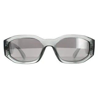 Versace Rectangle Unisex Transparent Grau Licht Grau Silber Spiegel VE4361 Sonnenbrille