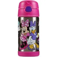 THERMOS Isolierflasche FUNTAINER STRAW BOTTLE, doppelwandiger Edelstahl, spülmaschinenfest, 0,35l, mit Silikonstrohalm, absolut dicht