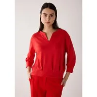 MORE&MORE Sweatshirt rotes 3/4 Arm-Sweatshirt, Blusenshape