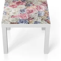 DEQORI Couchtisch 'Sanfte Pastell Rosen', Glas Beistelltisch Glastisch modern