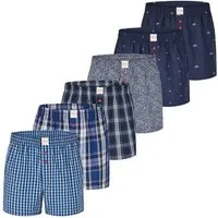 Phil & Co. Boxer Classic Sets (6-St) American Boxershorts - weit geschnitten - Knopfleiste