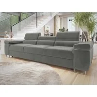 MIRJAN24 Sofa Torezio 3, Einstellbare Kopfstützen, 263x102x70-90 cm