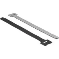 Klett-Kabelbinder 200mm x 12mm schwarz, 10 Stück