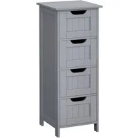 VASAGLE Badkommode Badezimmerschrank Badschrank Beistellschrank, mit 4 Schubladen