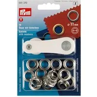 Prym Druckknopf - Ösen mit Scheiben 11 mm 15 Stück inkl. Werkzeug