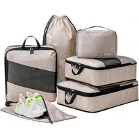 CALIYO Kofferorganizer Compression Packing Cubes Set für mehr Platz im Koffer & Backpack (6-tlg), Packtaschen mit Kompression für Rucksack & Koffer